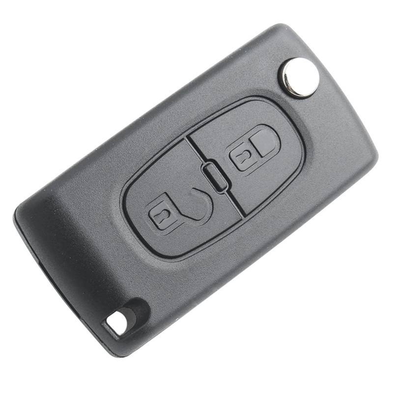 2 Tasten Schlüsselgehäuse für Peugeot 207 307 308 407 408 3008 5008, Auto Schlüssel für Citroen C2 C3 C4 C5 C6 C8, Ersatz Autoschlüssel Gehäuse Klapp Kompatibel mit CE0536 (2 Tasten) von Connextion