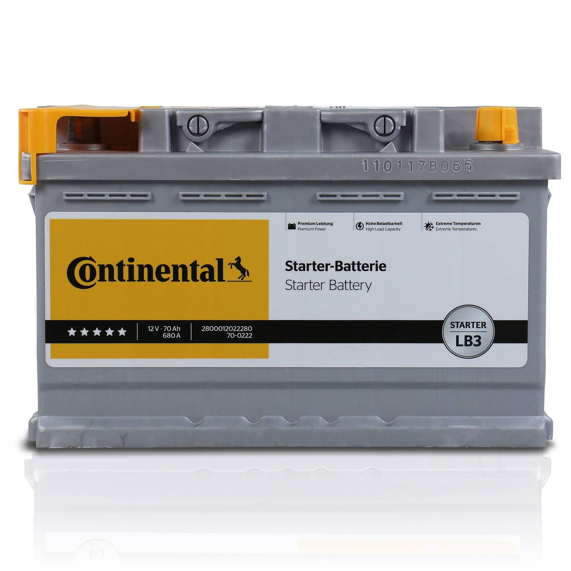 Autobatterie von Continental (2800012022280) Batterie Startanlage Akku, Akkumulator, Batterie,Autobatterie von Continental