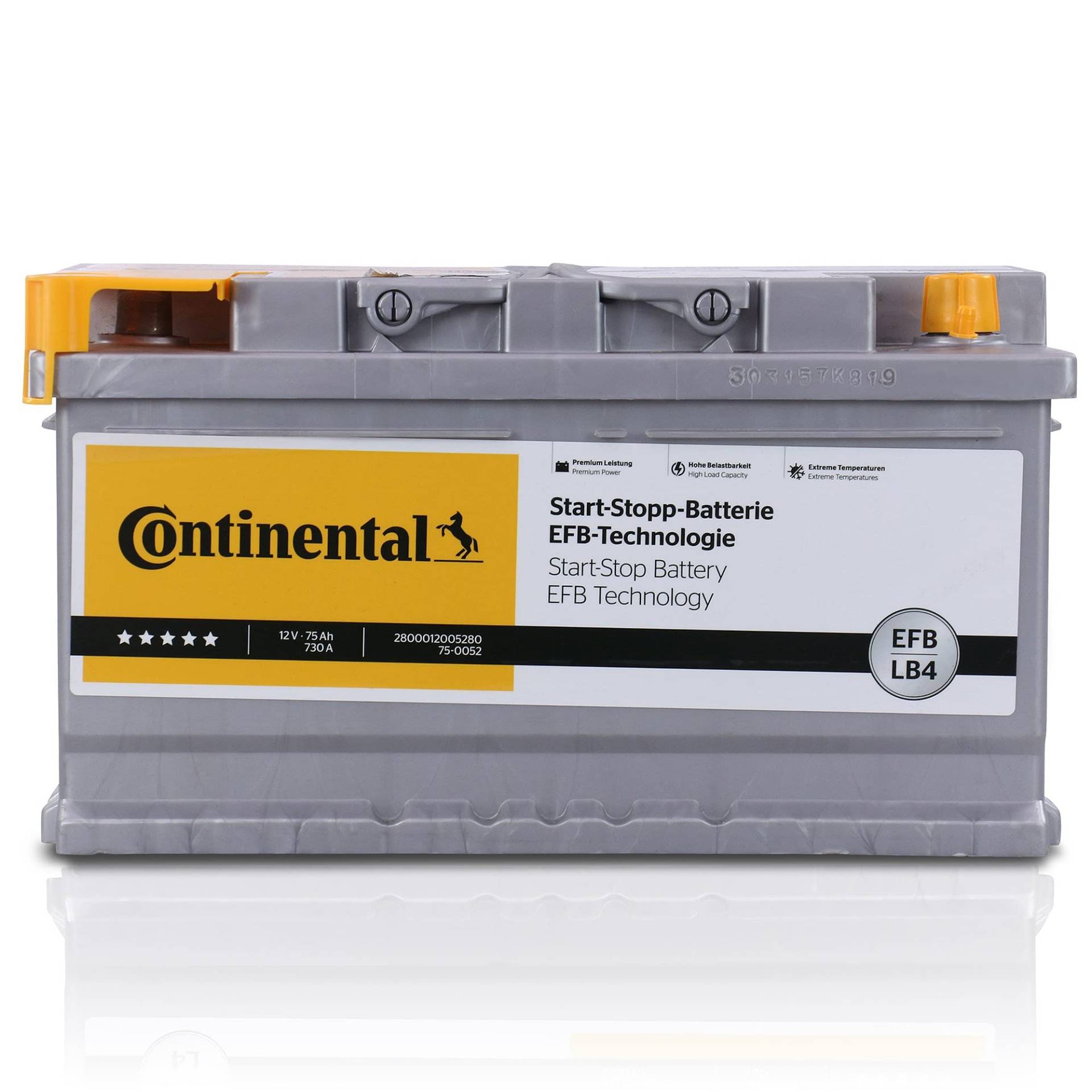 CONTINENTAL Starterbatterie 2800012005280 Autobatterie LB4 EFB-Batterie 12V 75Ah 730A von Continental