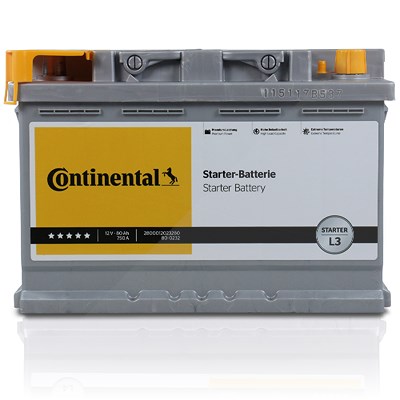 Continental Starterbatterie L3 80Ah 750A [Hersteller-Nr. 2800012023280] für Alfa Romeo, Alpina, Audi, BMW, Cadillac, Chevrolet, Chrysler, Citroën, Dac von Continental