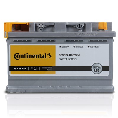 Continental Starterbatterie LB3 70Ah 680A [Hersteller-Nr. 2800012022280] für Alfa Romeo, Audi, BMW, Chevrolet, Chrysler, Fiat, Ford, Ford Usa, Honda, von Continental
