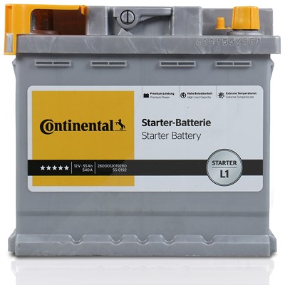 Continental Starterbatterie L1 55Ah 540A [Hersteller-Nr. 2800012019280] für Abarth, Alfa Romeo, Audi, Autobianchi, BMW, Chevrolet, Chrysler, Citroën, von Continental