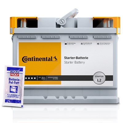 Continental Starterbatterie L5 100Ah 900A + 1x 10g Batterie-Pol-Fett [Hersteller-Nr. 2800012026280] für Alfa Romeo, Alpina, Audi, BMW, Chevrolet, Chry von Continental