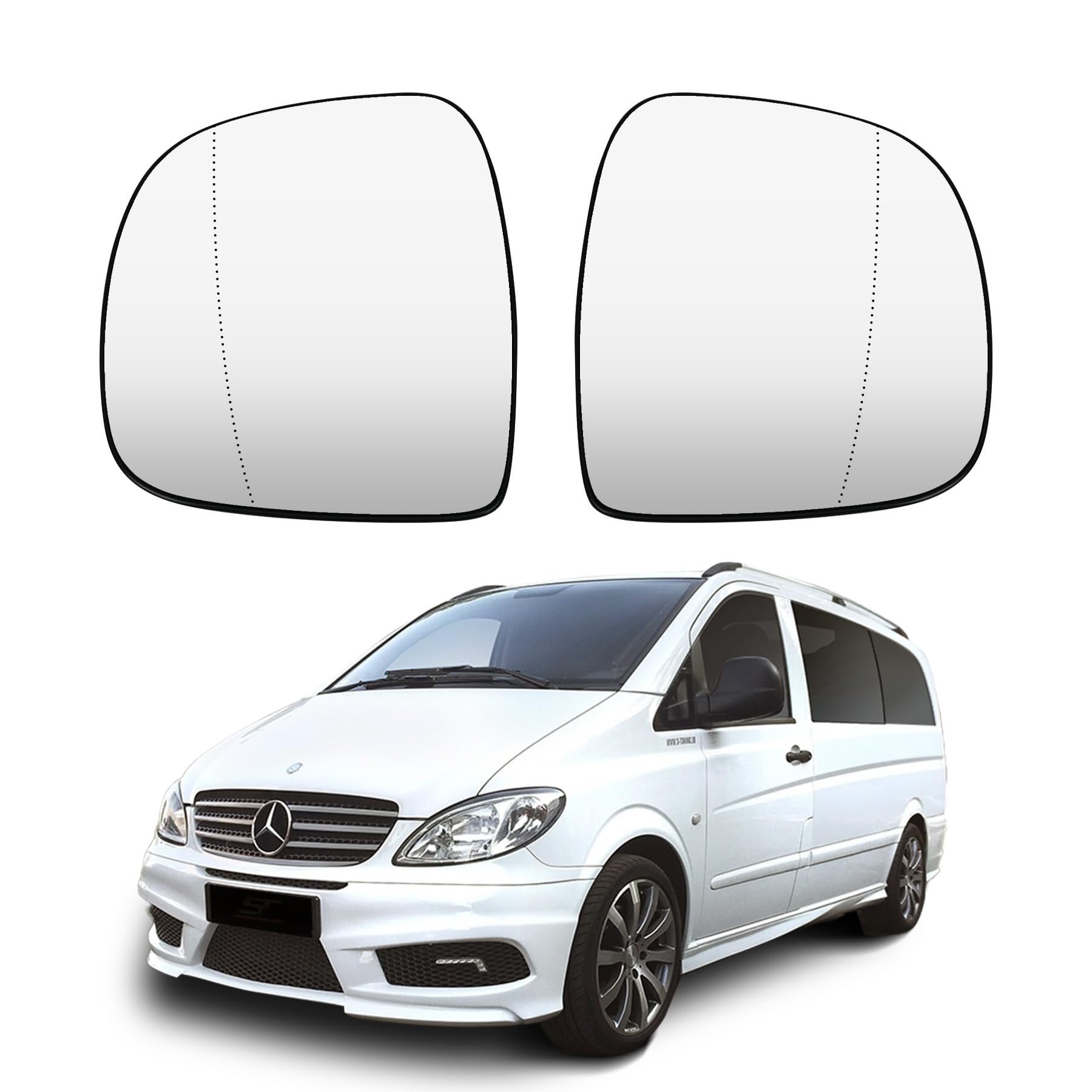 Convitex 2 PCS Spiegelglas für MERCEDES Vito W639 2003-2011 Beheizbar Asphärisch,Links + Rechts Convitex 2 PCS Spiegelglas für MERCEDES Vito W639 2003-2011 Beheizbar Asphärisch,Links + Rechts von Convitex