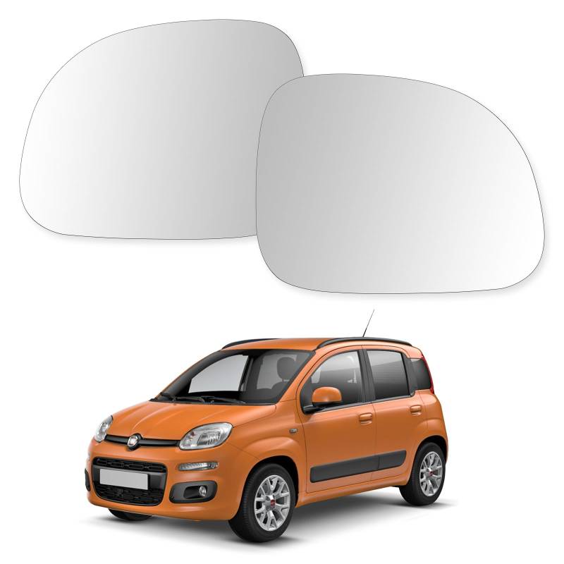 Convitex 2Pcs Spiegelglas Für Fiat Panda 312 319 519, Konvex Spiegelglas D Multijet Natural Power LPG Mild Hybrid 2012 2013 2014 2015 2016 2017 2018 2019 2020 Links+Rechts von Convitex