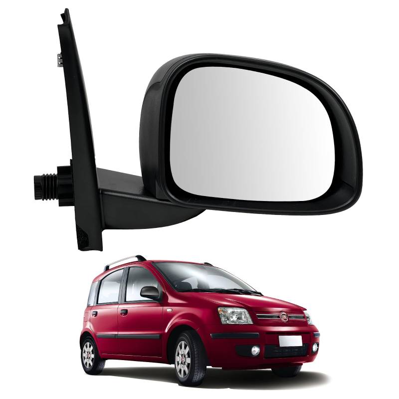Convitex Außenspiegel Für Fiat Panda 169 Rechts Komplett Spiegel mit Konvex Spiegelglas Panda Van 169 Elektrisch Seitenspiegel 2010 2011 2012 2013 Natural Power JTD Multijet 4x4 LPG 169AX Beifahrseite von Convitex