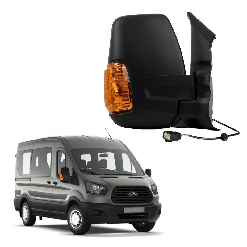 Convitex Außenspiegel für FORD TRANSIT baujahr 2014-2020 Spiegel Elektrisch Beheizbar zubehör Mit Blinker 16w Rechts Beifahrerseite 8 pin Kurzarm von Convitex