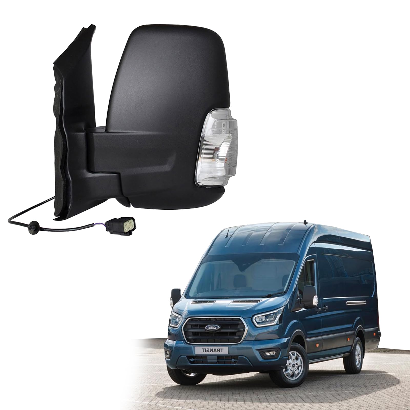 Convitex Außenspiegel für FORD TRANSIT baujahr 2020- Spiegel Elektrisch Beheizbar zubehör Mit Blinker 16w Links Fahrerseite 6 pin Kurzarm Convitex Außenspiegel für FORD TRANSIT baujahr 2020- Spiegel Elektrisch Beheizbar zubehör Mit Blinker 16w Links Fahrerseite 6 pin Kurzarm von Convitex