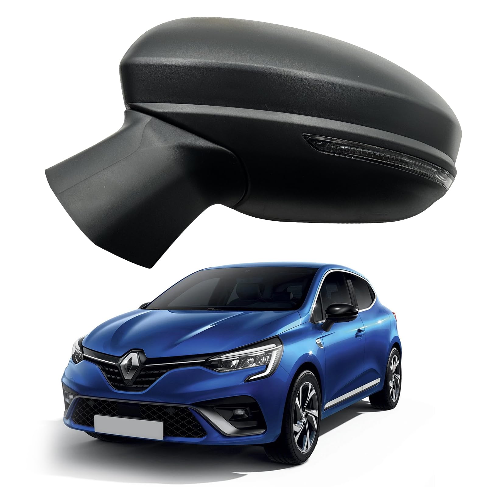 Convitex Außenspiegel für Re|nault Clio 5 baujahr 2019- MITSU|BISHI COLT VII Fastback (9/2023 -) Spiegel Elektrisch beheizbar zubehör Mit Blinker Links Fahrerseite 7 pin von Convitex