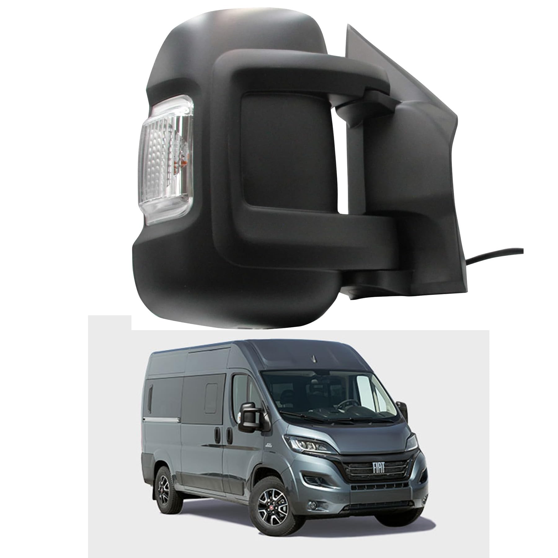 Convitex Außenspiegel rechts für Boxer Ducato Jumper baujahr 06-23 Manuell mit Blinker kurzer Spiegelarm konvex 735424394 von Convitex