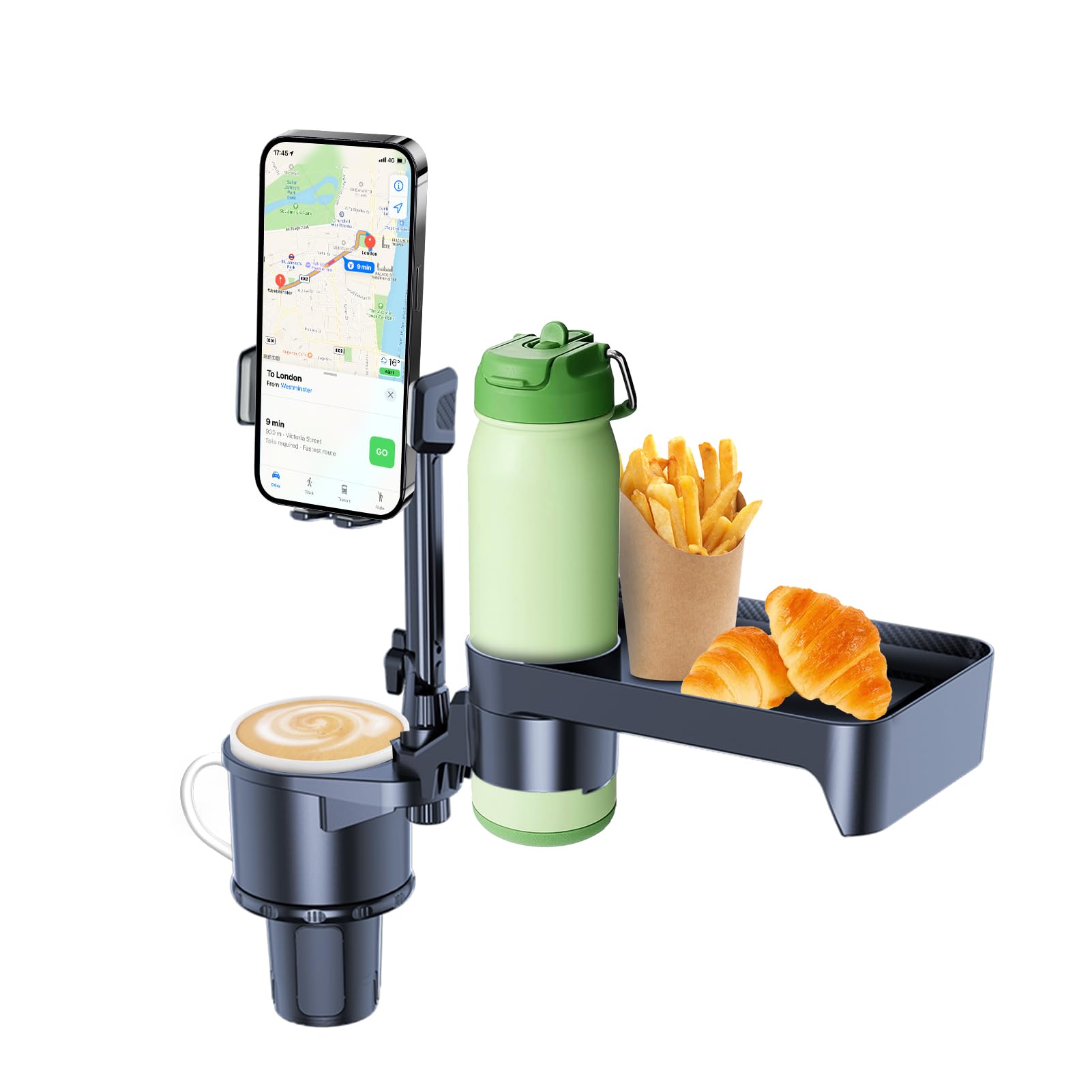 Auto Getränkehalter mit Tisch Tablett und Dehnbar Handyhalter, 360° Verstellbar Auto Dosenhalter mit Multi-Tisch & Handy Holder, Universel Auto Organizer für Getränke, Snack, Groß Auto Getränkehalter mit Tisch Tablett und Dehnbar Handyhalter, 360° Verstellbar Auto Dosenhalter mit Multi-Tisch & Handy Holder, Universel Auto Organizer für Getränke, Snack, Groß von Convitex
