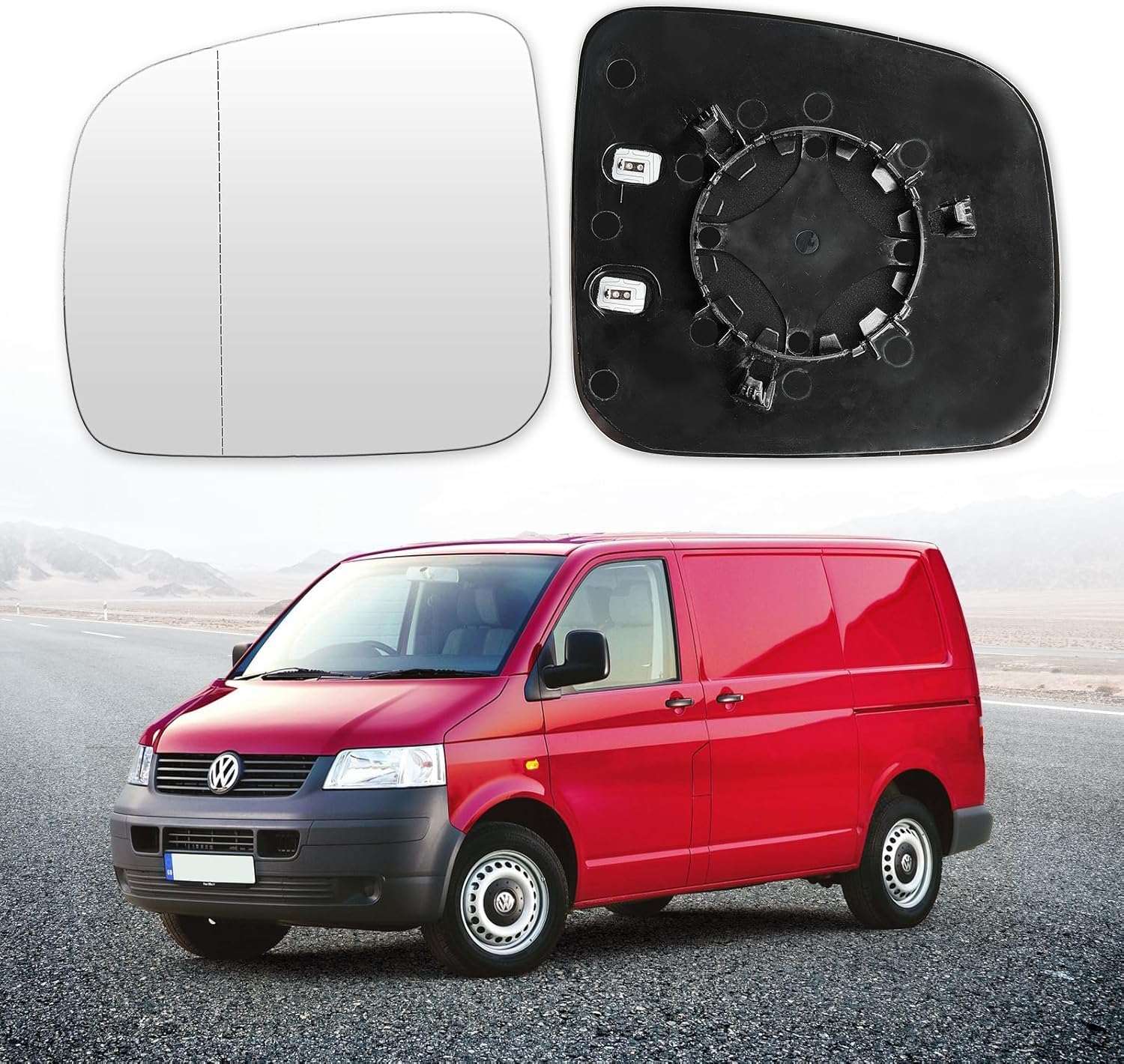 Convitex Spiegelglas für VW Transporter T5 2003-2009, Heizbar Asphärisch Spiegelglas für Caddy 3 2004-2015, Ersatz Spiegelglas zu Multivan 5 2003-2009 Links Fahrerseite Convitex Spiegelglas für VW Transporter T5 2003-2009, Heizbar Asphärisch Spiegelglas für Caddy 3 2004-2015, Ersatz Spiegelglas zu Multivan 5 2003-2009 Links Fahrerseite von Convitex