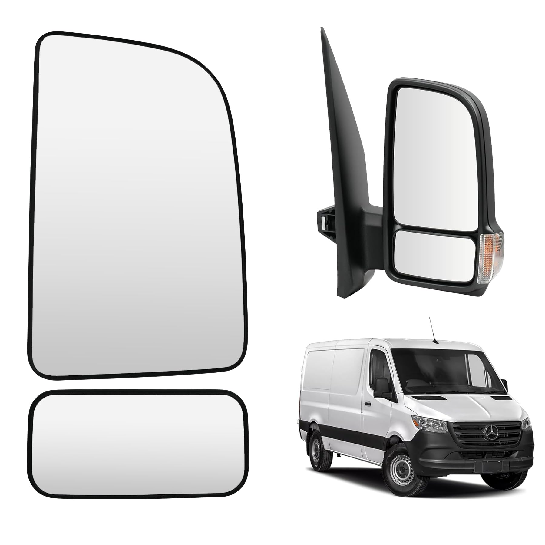 Convitex Spiegelglas Rechts für MERCEDES SPRINTER 907 910 2018-2024 Elektrisch Beheizbar Konvex 2 Pins,Oben Spiegelglas+Unten Toter Winkelspiegel Convitex Spiegelglas Rechts für MERCEDES SPRINTER 907 910 2018-2024 Elektrisch Beheizbar Konvex 2 Pins,Oben Spiegelglas+Unten Toter Winkelspiegel von Convitex