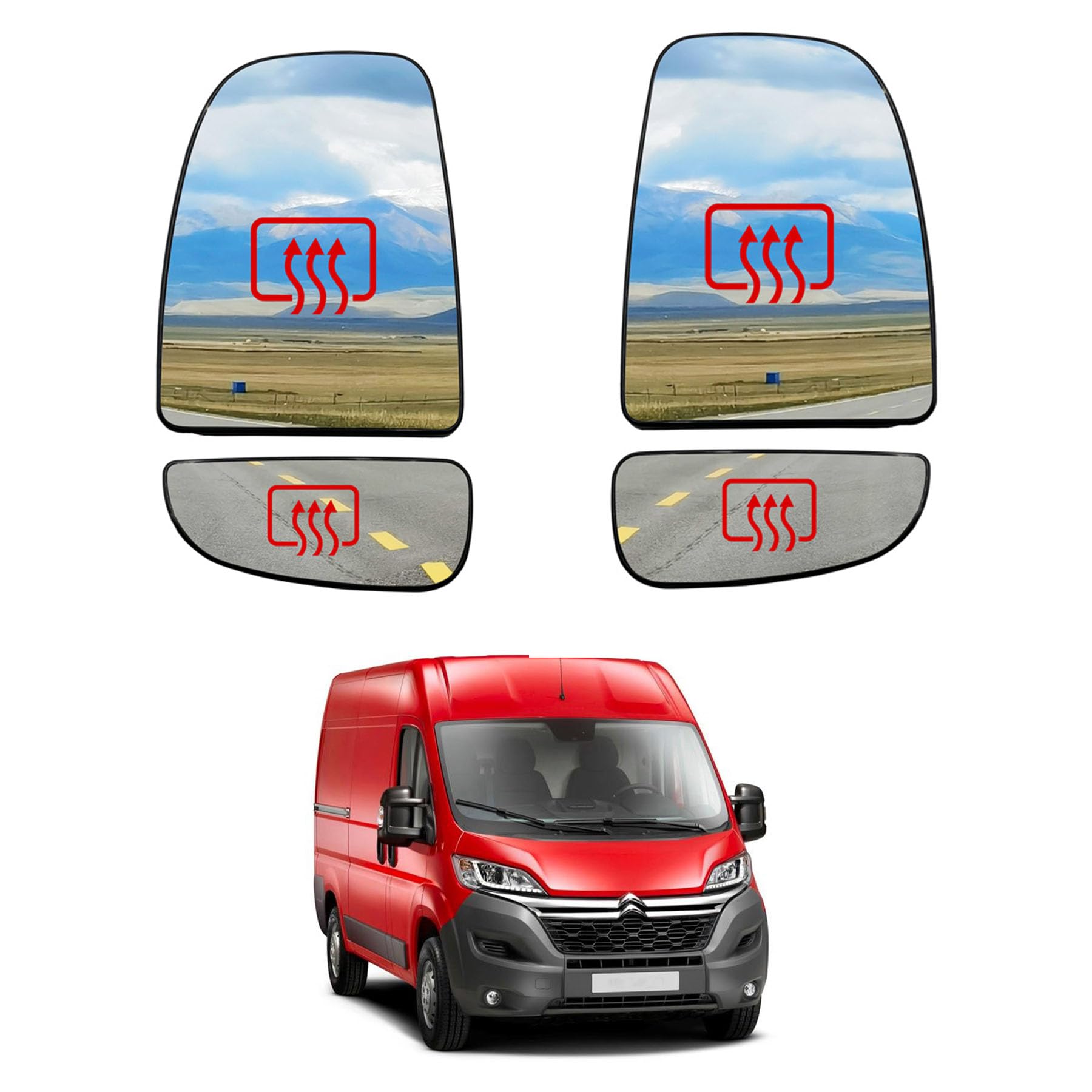 Convitex 4 Spiegelglas für Ducato Jumper Boxer Movano C 2006-, Beheizbar Konvex, Ersatz Spiegelglas, Außenspiegel Glas Links Fahrerseite + Rechts Beifahrerseite Convitex 4 Spiegelglas für Ducato Jumper Boxer Movano C 2006-, Beheizbar Konvex, Ersatz Spiegelglas, Außenspiegel Glas Links Fahrerseite + Rechts Beifahrerseite von Convitex