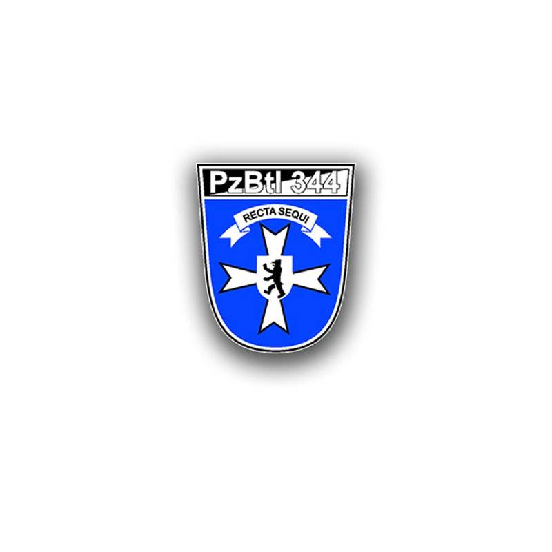 Aufkleber/Sticker PzBtl 344 Panzerbataillon BW Wappen Abzeichen 7x6cm A3152 von Copytec