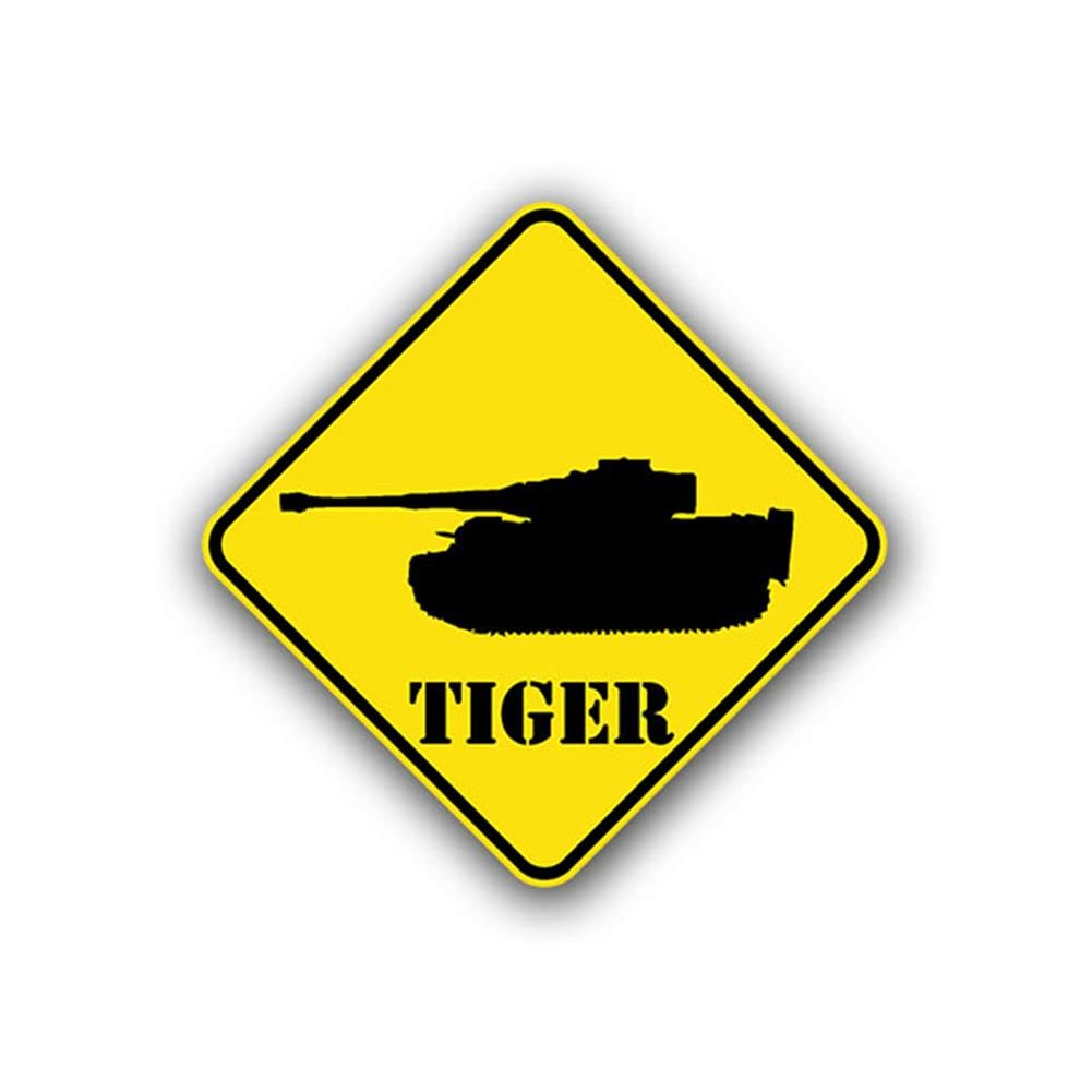 Aufkleber/Sticker Tiger Achtung Panzer Wappen Schild Division 10x10cm A737 von Copytec