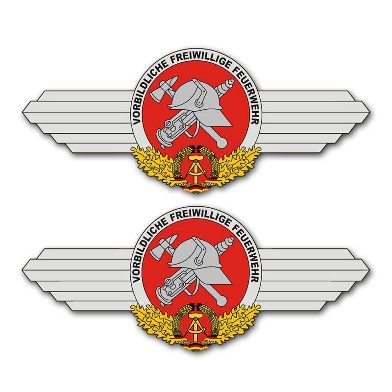 Freiwillige Feuerwehr DDR Set Logo Wappen FFW Emblem 33x14cm A5282 von Copytec