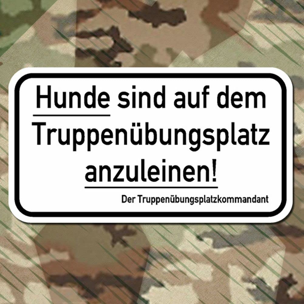 Truppenübungsplatz Hunde Schild Kommandant Deutschland Wandtattoo 45x25cm #A291 von Copytec