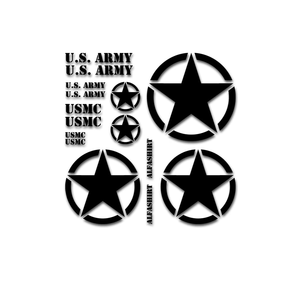 US Auto Sticker Set Stern Militär Aufkleber 1x 45cm 2x38cm 2x15cm#A5194 von Copytec