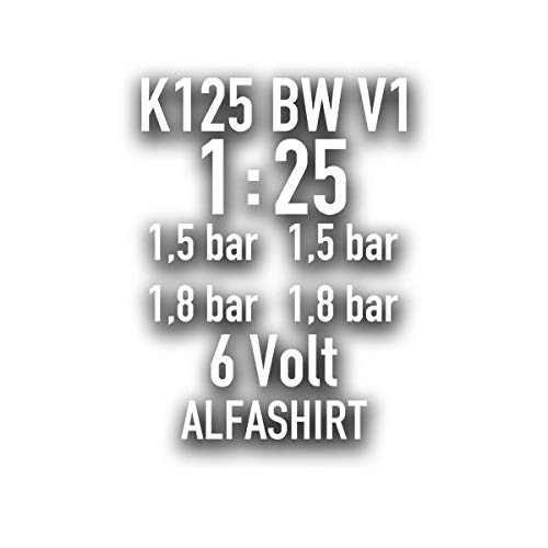 V1 K125 BW Set Motorrad Bundeswehr Aufkleber Reifendruck Volt 10x7cm#A4302 von Copytec