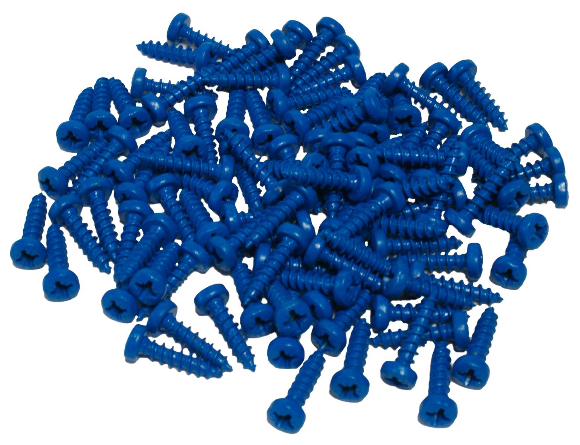 Cora 000116013 Set 100-Befestigungsschrauben für Nummernschild, blau von Cora