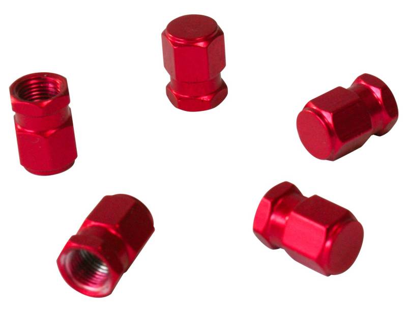 CORA 000120650 5 Stück Ventilkappen Universal, Rot von CORA