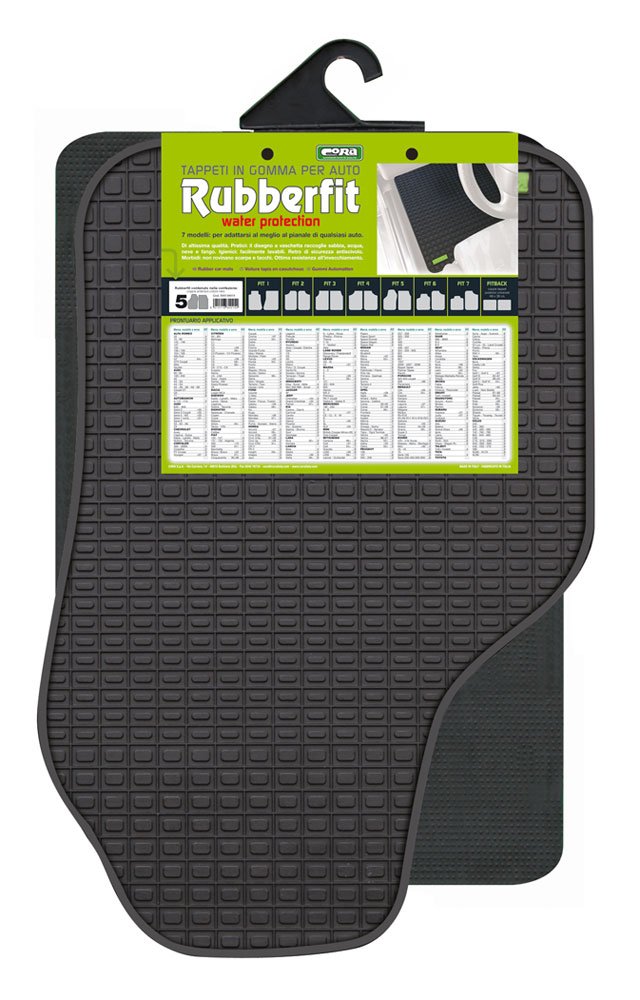 Cora 000134015 Rubberfit Fit-5 Auto-Fußmatten vorne, 1 Paar, Schwarz von Cora