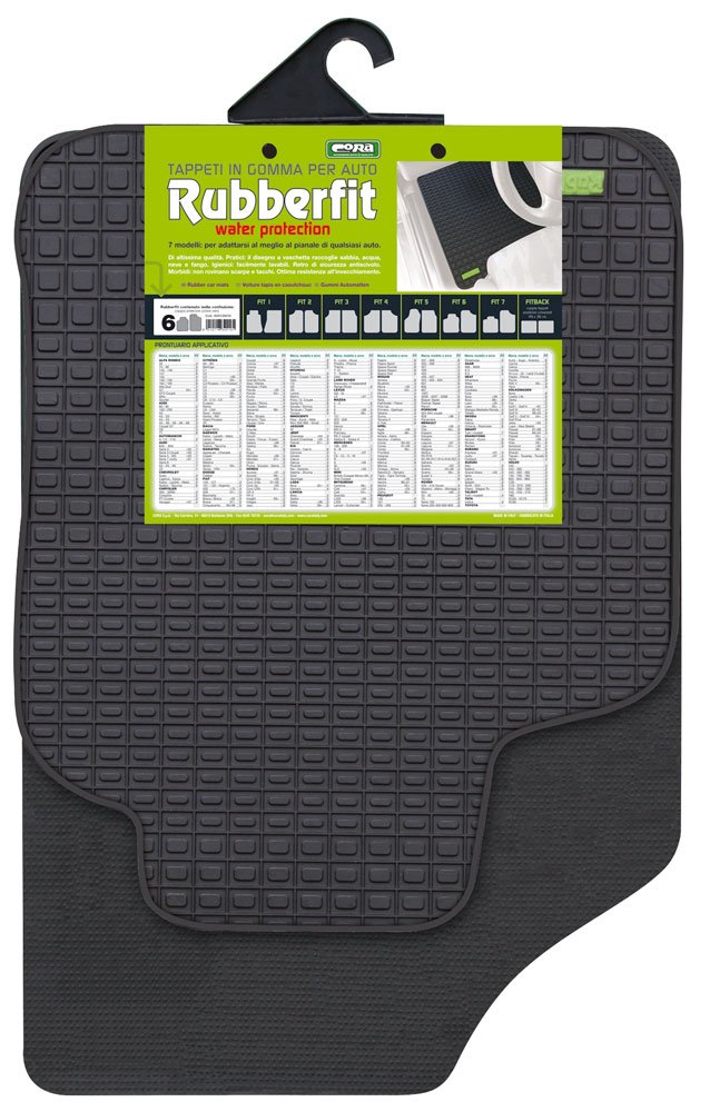 Cora Rubberfit Fit-6 000134016 Auto-Fußmatte vorn, 1 Paar, Schwarz von Cora