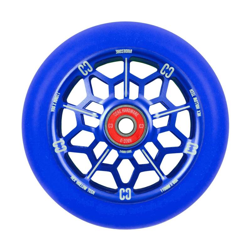 CORE Hex Stunt-Scooter-Rad, 110 mm, ABEC 9 Kugellager (Ersatz-Pro-Scooter-Räder), Marineblau von Core