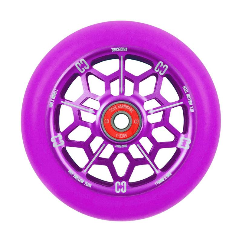CORE Hex Stunt-Scooter-Rad, 110 mm, ABEC-9-Kugellager, Ersatz-Räder, Lila von Core
