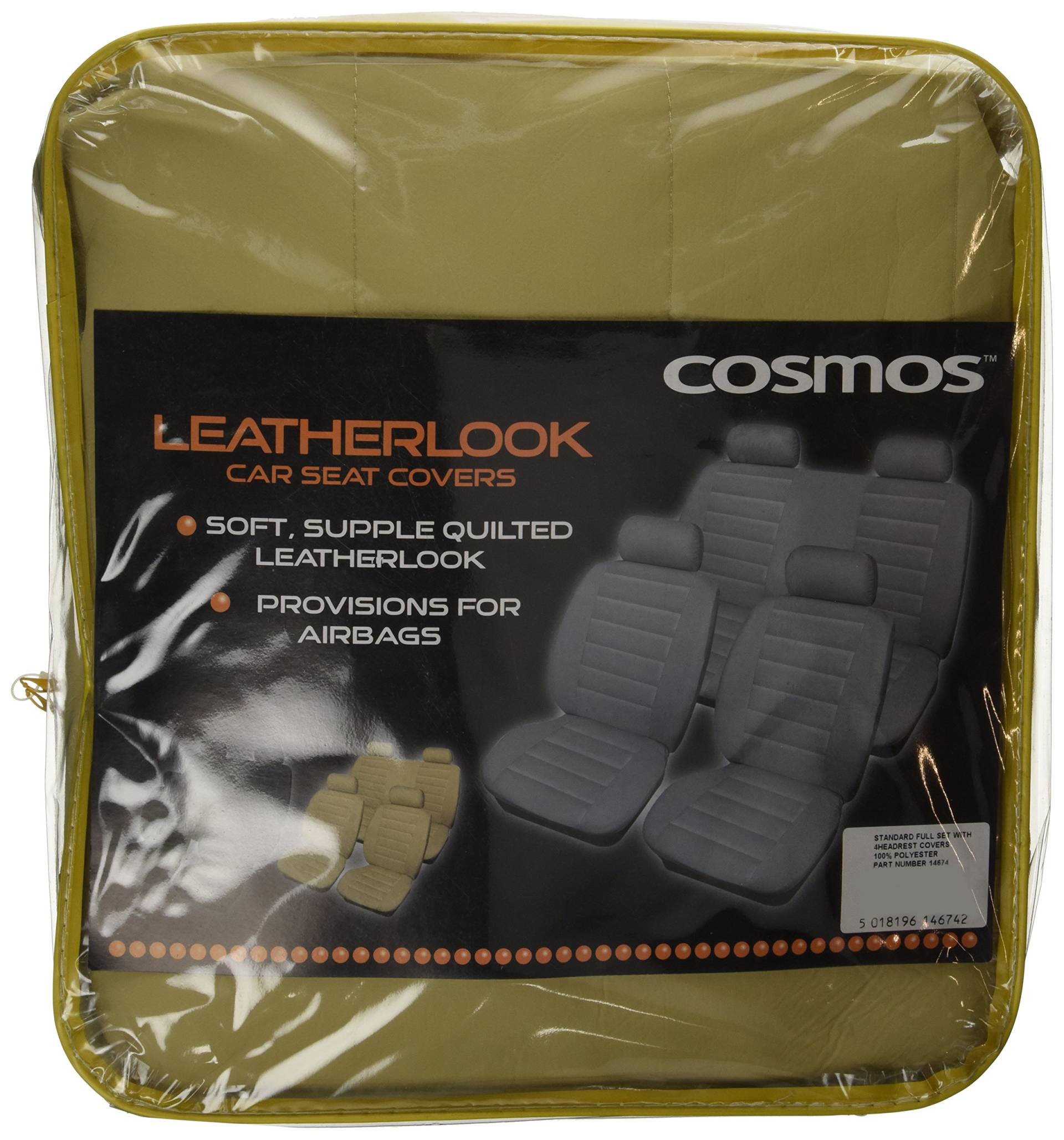 Cosmos Komplettset Autositzbezüge in Lederoptik mit separaten Kopfstützenbezügen wertet das Fahrzeuginnere auf, einfache Installation, Farbe Beige, 14662 Cosmos Komplettset Autositzbezüge in Lederoptik mit separaten Kopfstützenbezügen wertet das Fahrzeuginnere auf, einfache Installation, Farbe Beige, 14662 von Cosmos