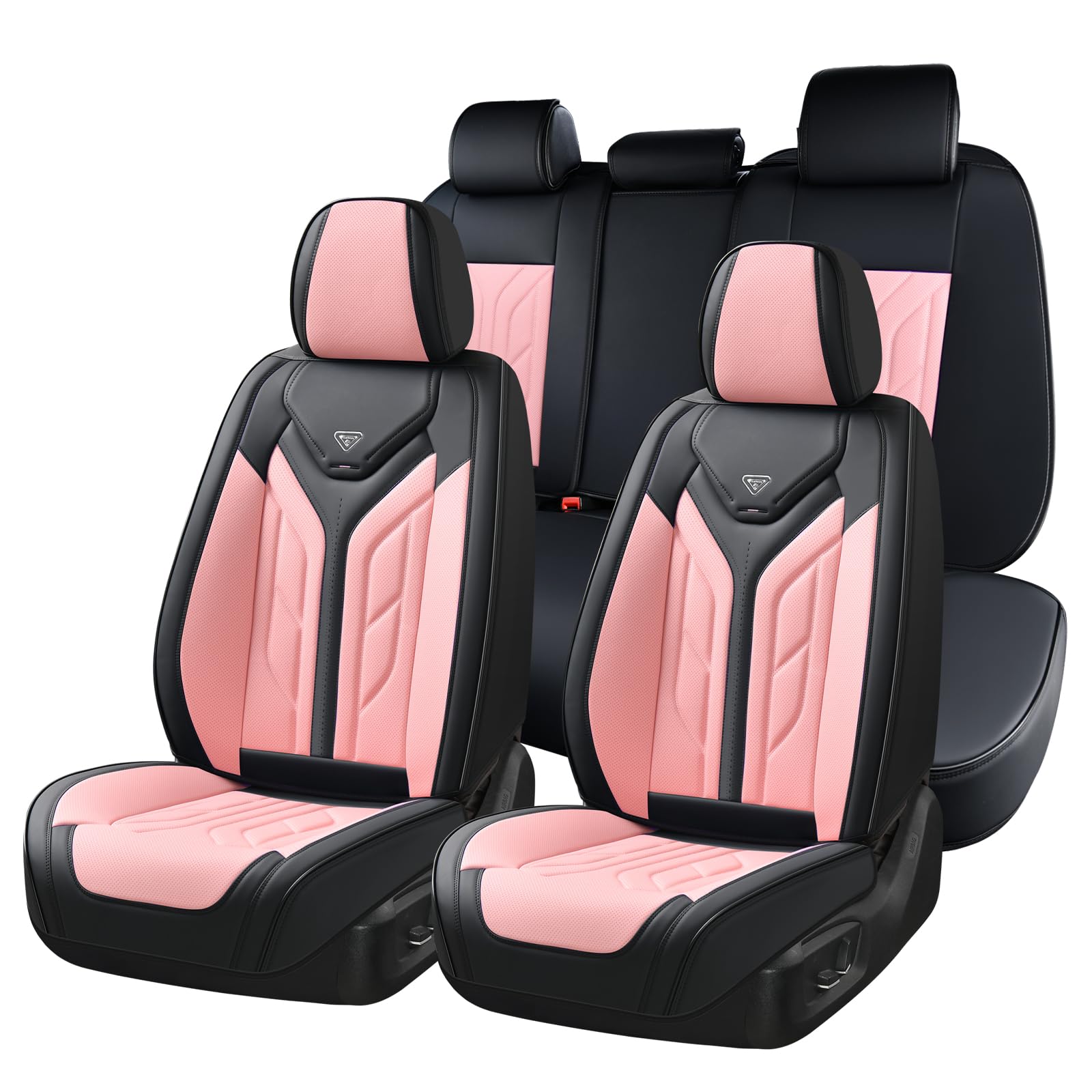 Coverado Autositzbezüge, vollständiges Set, Autositzschoner, Leder-Sitzbezüge für Autos, Automobil-Sitzbezüge, Autozubehör, universelle Passform für die meisten Limousinen, SUVs, Pick-Up-LKW (Schwarz Coverado Autositzbezüge, vollständiges Set, Autositzschoner, Leder-Sitzbezüge für Autos, Automobil-Sitzbezüge, Autozubehör, universelle Passform für die meisten Limousinen, SUVs, Pick-Up-LKW (Schwarz von Coverado