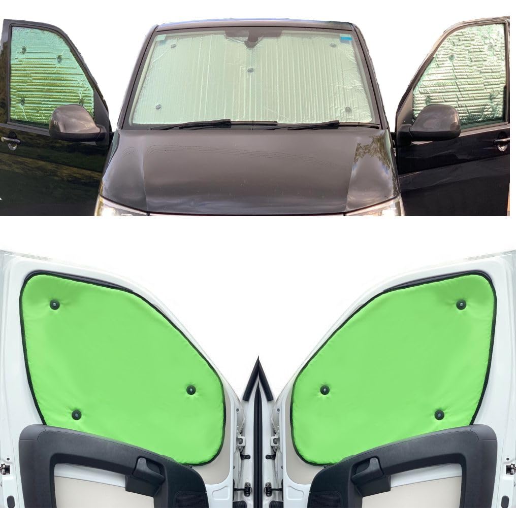 Fensterrollo-Set Kombatibel Mit VW ID Buzz (2022-Date)(Frontset) Rückseite einfärben Kalk, Reversibel und Thermisch von Covprotec