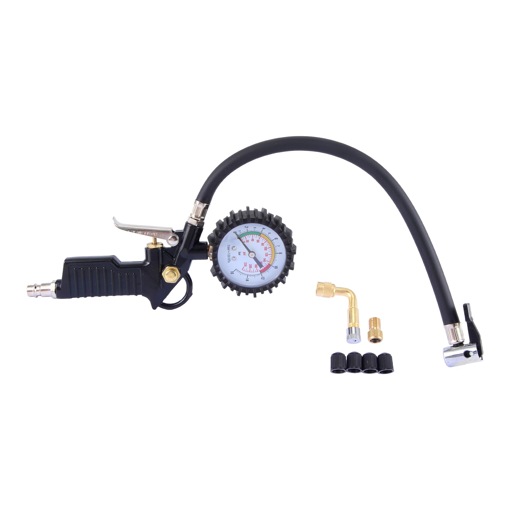 Cpolebev Auto Reifendruckmesser 220 PSI ReifenfüLler mit 90 Grad VentilverläNgerung Luftkompressor für Auto Motorrad Fahrrad Lastwagen Cpolebev Auto Reifendruckmesser 220 PSI ReifenfüLler mit 90 Grad VentilverläNgerung Luftkompressor für Auto Motorrad Fahrrad Lastwagen von Cpolebev