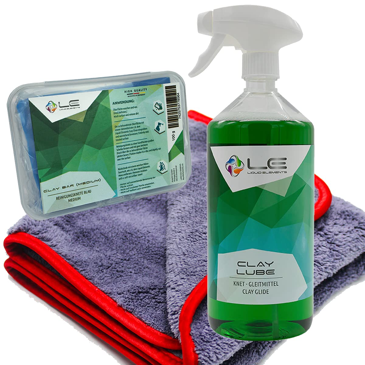 Craft-Equip Microfasertuch + Liquid Elements Clay Lube Knet-Gleitmittel 1000ml + Liquid Elements Reinigungsknete 100g im Set Craft-Equip Microfasertuch + Liquid Elements Clay Lube Knet-Gleitmittel 1000ml + Liquid Elements Reinigungsknete 100g im Set von Craft-Equip