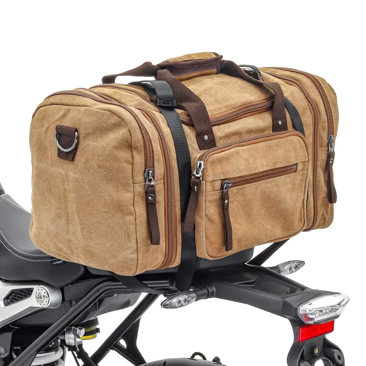 Hecktasche für Vespa GTS 300 RT4 + Spanngurte 35L braun von Craftride