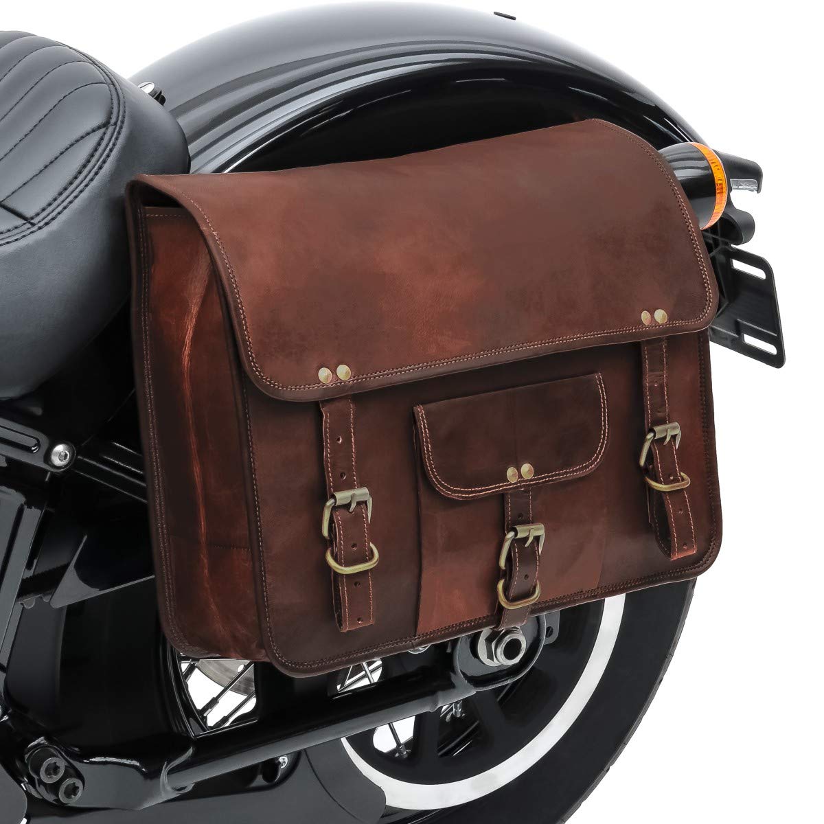 Craftride Satteltasche Vintage für Royal Enfield Interceptor 650 SV7 br von Craftride