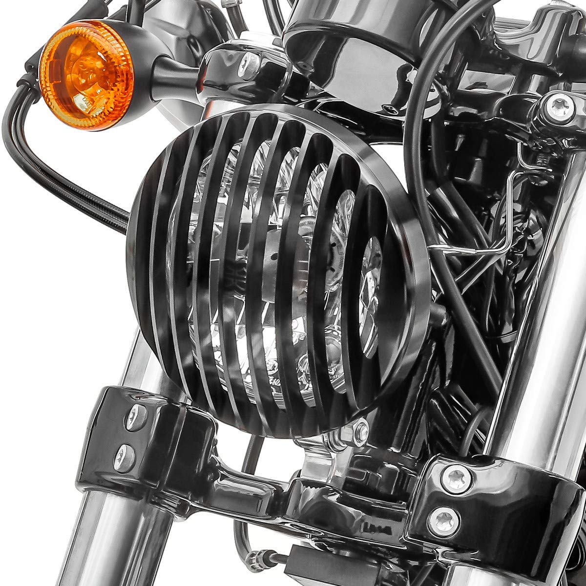 Scheinwerfer Grill für Harley Sportster Forty-Eight 48 10-20 schwarz von Craftride