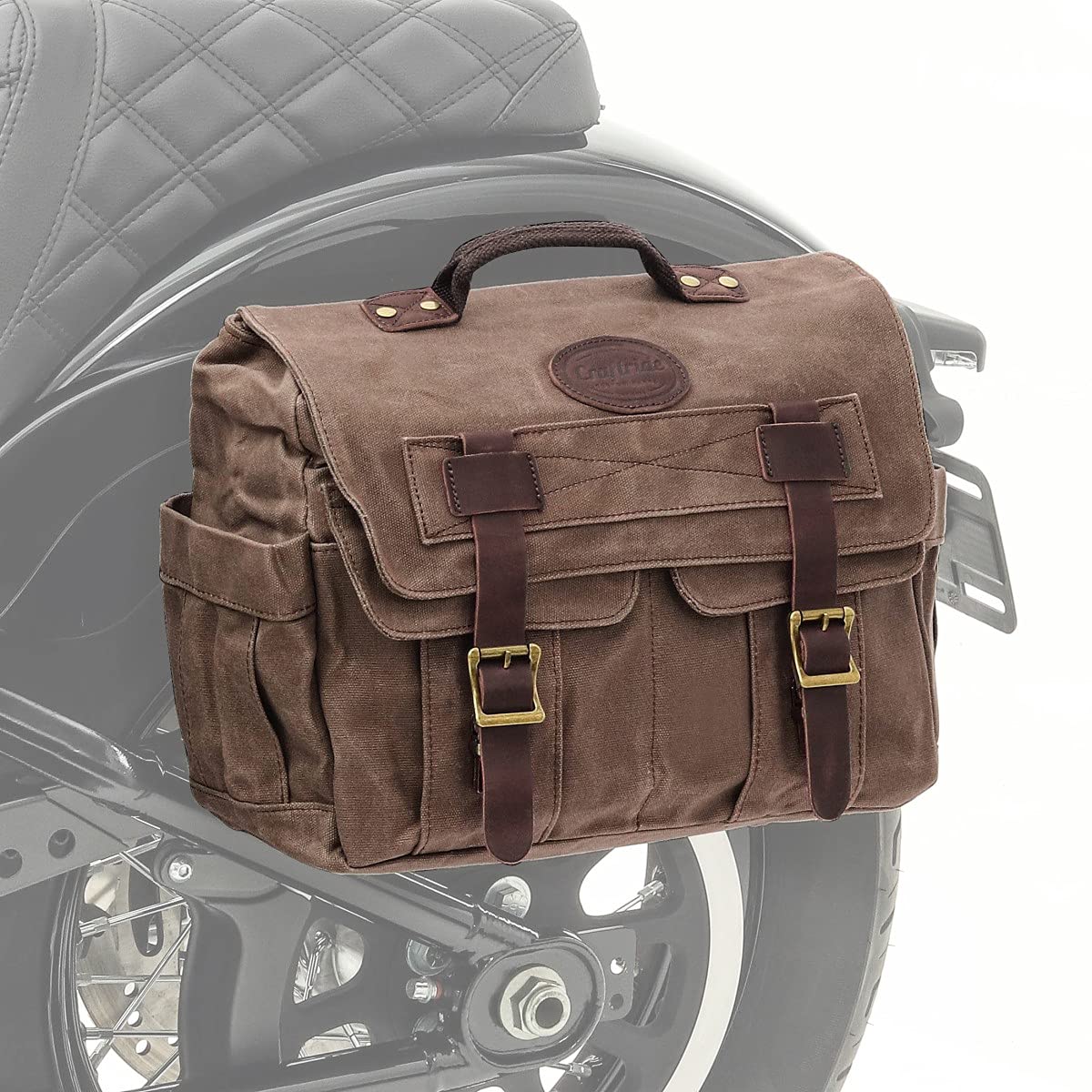 Seitentasche für Benelli Imperiale 400 CV1 braun von Craftride