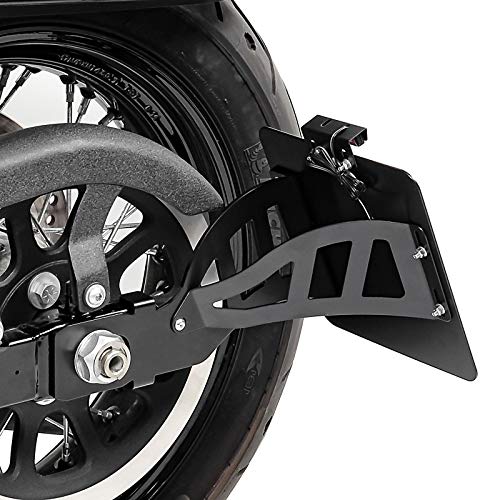 Seitlicher Kennzeichenhalter für Harley Davidson Dyna Fat Bob 08-17 schwarz von Craftride