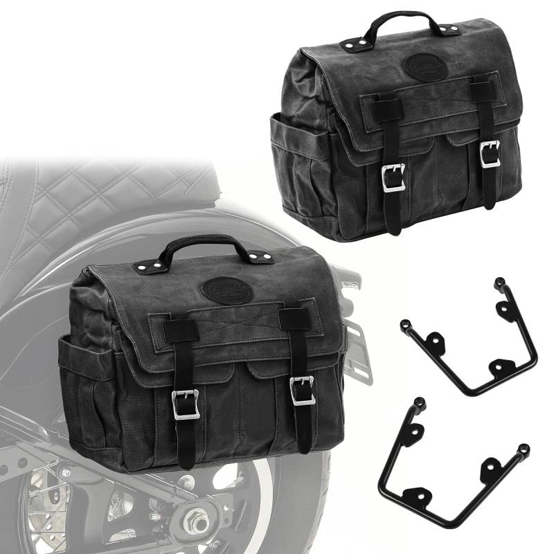 Set 2X Satteltaschen + Halter für Honda Rebel 1100 2021 CV1F-schwarz von Craftride