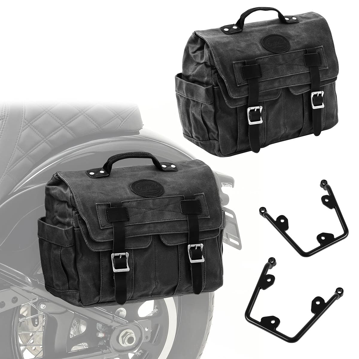 Set 2x Satteltaschen + Halter für Yamaha XV 950 14-20 CV1F-schwarz Set 2x Satteltaschen + Halter für Yamaha XV 950 14-20 CV1F-schwarz von Craftride