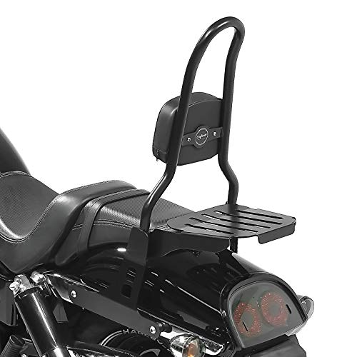 Sissy Bar CSL Fix für Harley Dyna Fat Bob 10-17 mit Gepäckträger schwarz von Craftride