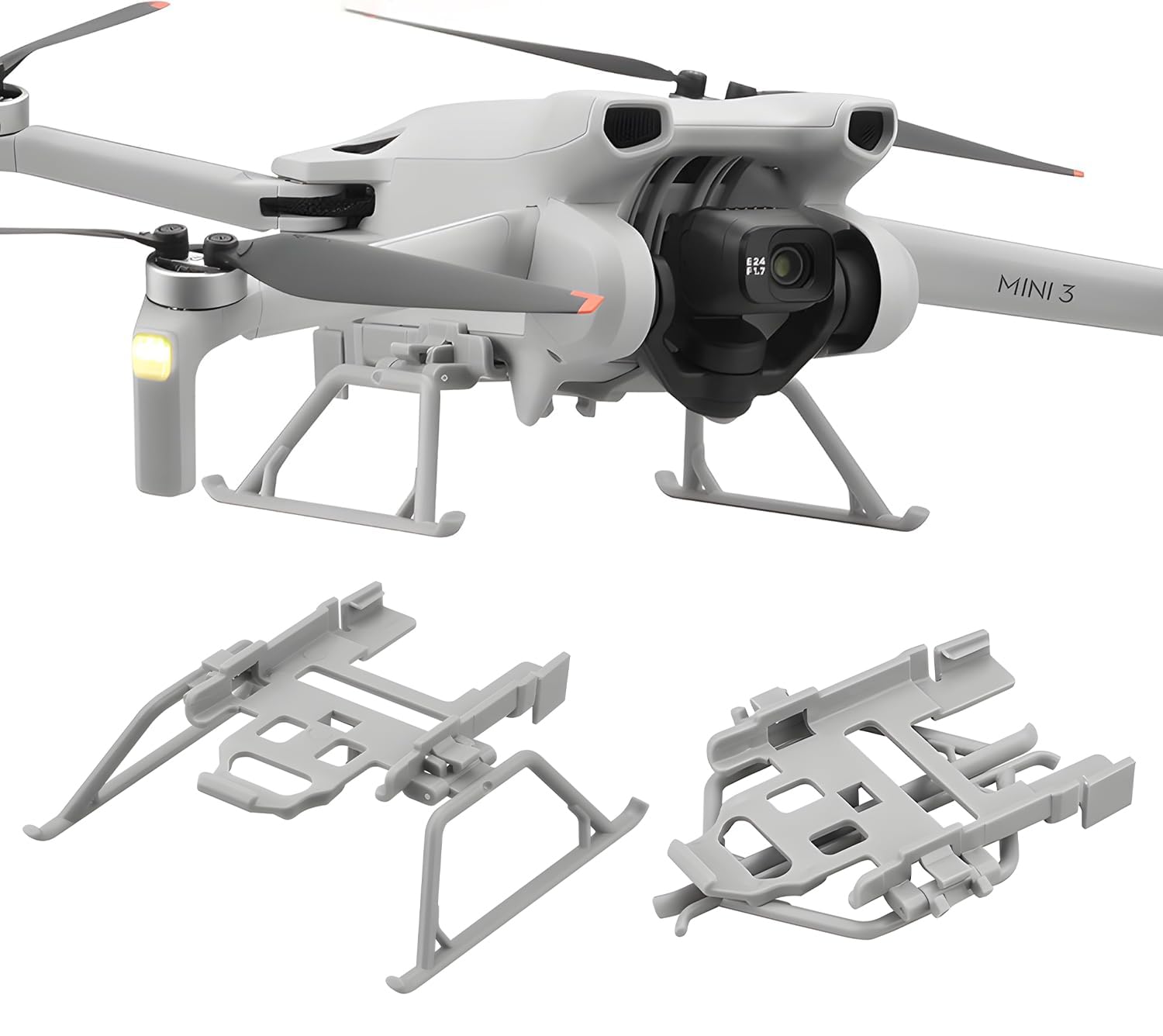 Craznick Mini 3/3 Pro Landefüße Erweiterte Fahrwerk Landegestell Faltbares Landing Gear Schnellverschluss-Verlängerungs Bein für DJI Mini 3 Series Drohnenzubehör von Craznick