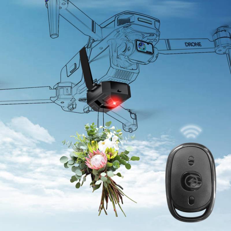 Craznick Drohne Airdrop System - für DJI Mini/Air/Mavic Drone Nutzlast Drop Release Transport Thrower Delivery Payload Gerät Drohnenstarter für Suche Rettung Hochzeit mit Köderring Werfer von Craznick