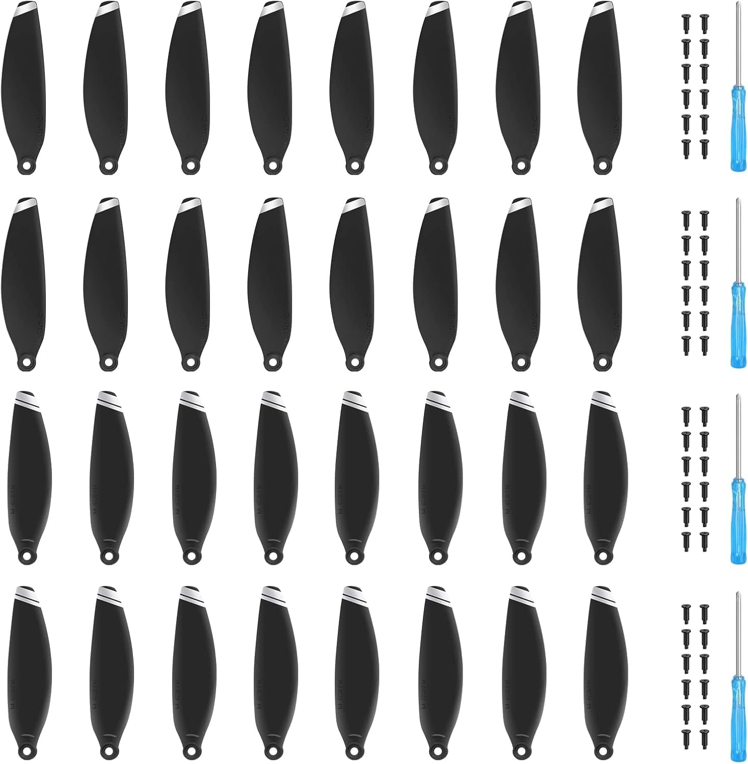 Craznick Propeller für DJI Mini 4K/2/2 SE/SE Drohnen Ersatz Propeller Blätter Geräuscharm Flügel für DJI Mini 4K 2 SE Drohnenzubehör Exklusive Schrauben & Schraubendreher 32Pcs Silberne von Craznick