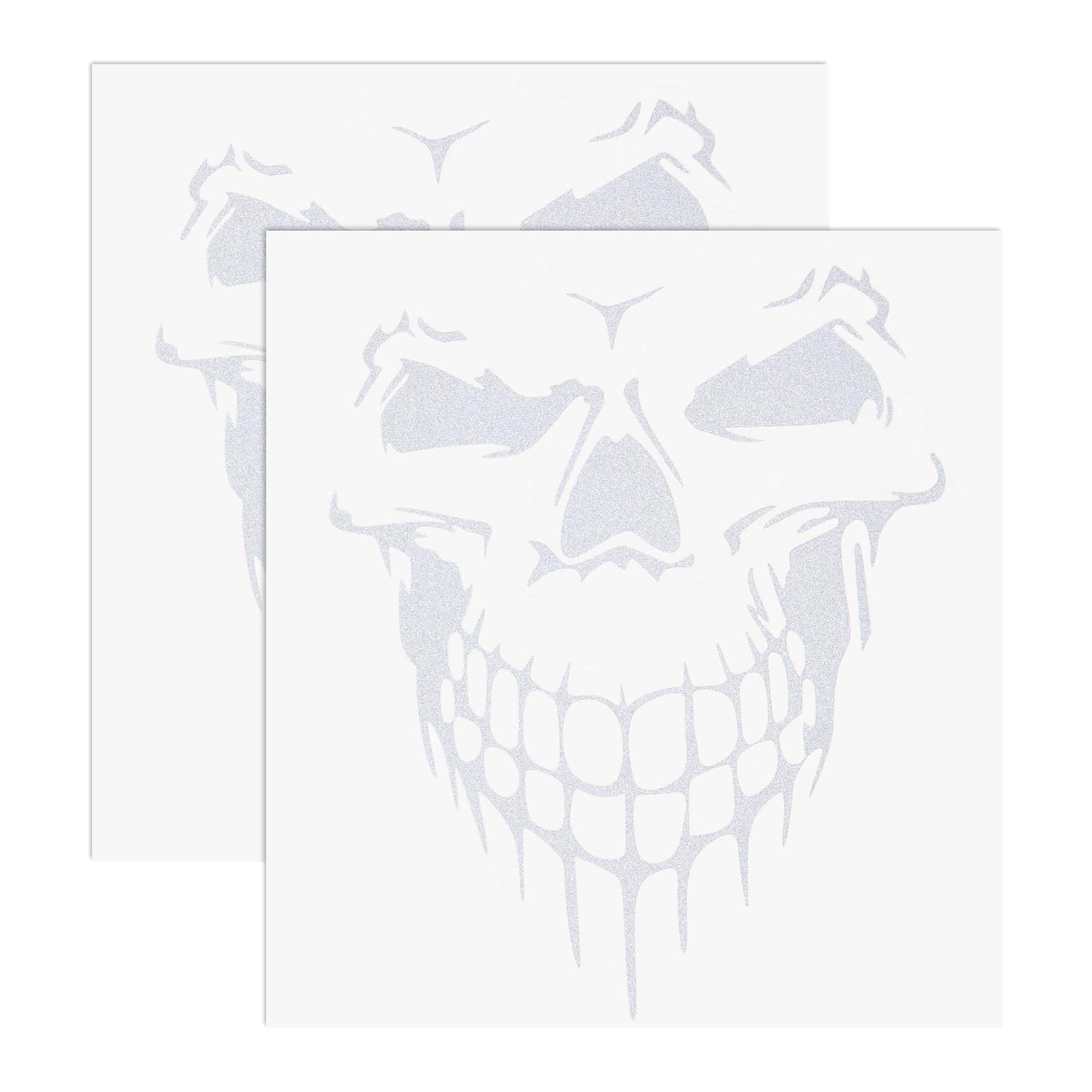 Create idea 2 Stück Reflektierende Auto Aufkleber Totenkopf Schädel Dekoration Selbstklebende Sicherheitswarnaufkleber für Auto LKW Motorrad Weiß Create idea 2 Stück Reflektierende Auto Aufkleber Totenkopf Schädel Dekoration Selbstklebende Sicherheitswarnaufkleber für Auto LKW Motorrad Weiß von Create idea