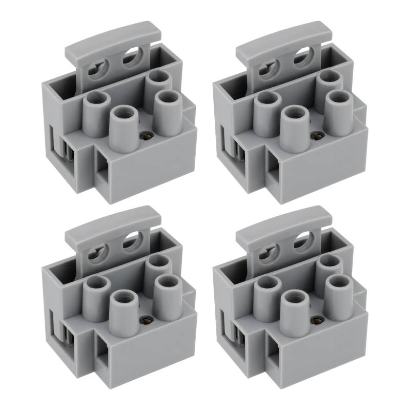 Create idea 4 Stück 2 poliger Sicherungsklemmenblock 10 A Sicherungsanschluss für Elektrische Geräte die Stromkreisschutz Und Stromverteilung Erfordern Grau von Create idea