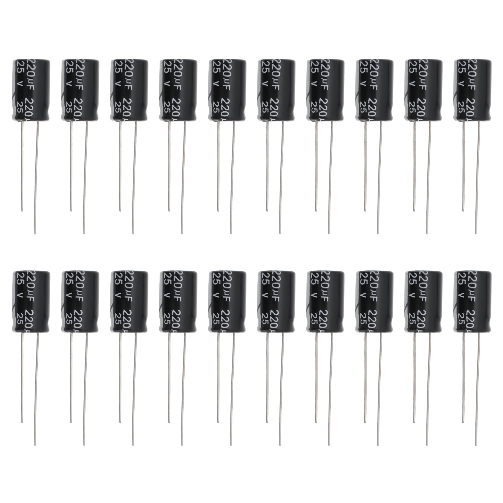 Create idea 50 Stück 220uF 25 V Elektrolytkondensator 13 X 8 Mm für Haushaltsgeräte Und Verschiedene Elektronische Produkte Elektrolytkondensator Schwarz Create idea 50 Stück 220uF 25 V Elektrolytkondensator 13 X 8 Mm für Haushaltsgeräte Und Verschiedene Elektronische Produkte Elektrolytkondensator Schwarz von Create idea