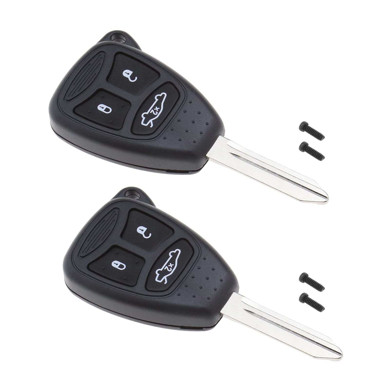 Create idea Ersatz-Gehäuse für Autoschlüssel, 3 Tasten, kompatibel mit Chrysler 300C Dodge Jeep mit ungeschliffenem Schlüsselbart, 2 Stück Create idea Ersatz-Gehäuse für Autoschlüssel, 3 Tasten, kompatibel mit Chrysler 300C Dodge Jeep mit ungeschliffenem Schlüsselbart, 2 Stück von Create idea